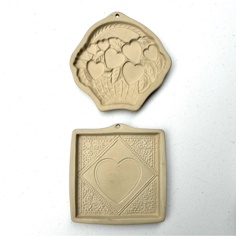 Vintage Cookie Mold Set | Stoneware | Brown Bag 1988‎ & 1992 - Hill Design